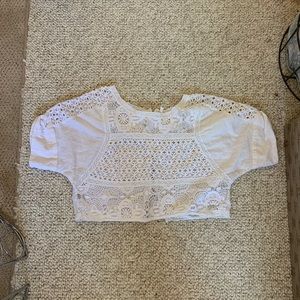 White ripcurl crop top